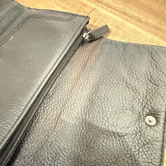 Michael Kors Leather Wallet Trifold Coin Pocket Credit Card Slots Black - Picture 7 of 7